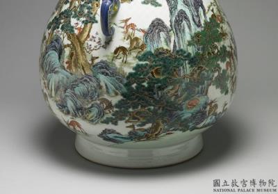 图片[2]-Zun vessel with handles and “Hundred deers” decoration in yangcai painted enamels, Qing dynasty, Qianlong reign (1736-1795)-China Archive